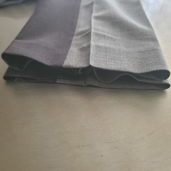 Vince Contrast Panel High Rise Tapered Leg Wool Trouser Pants Gray Black 10 - Picture 10 of 13